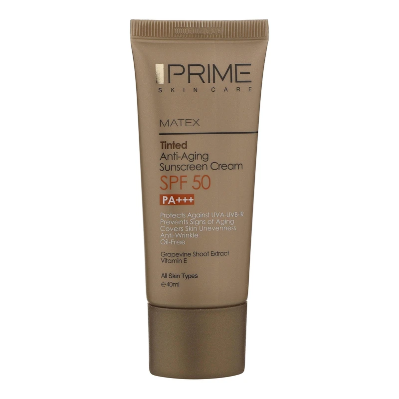 کرم ضد آفتابSPF50 پرایم (PRIME) مدل Tinted Anti-Aging Sunscreen Cream SPF50