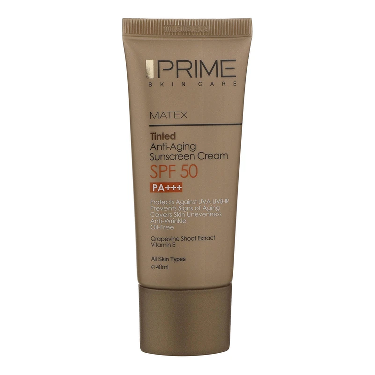 کرم ضد آفتابSPF50 پرایم (PRIME) مدل Tinted Anti-Aging Sunscreen Cream SPF50