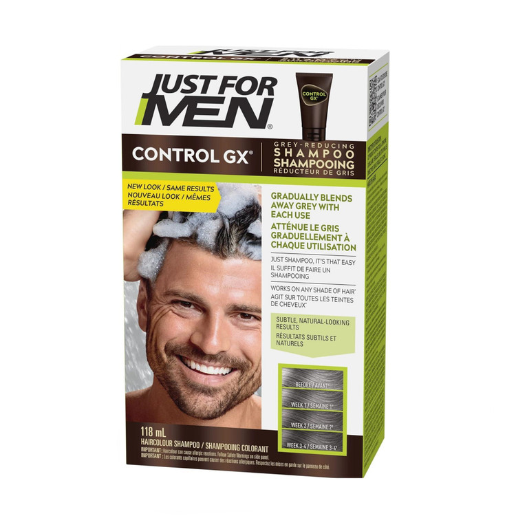 شامپو رنگ موی مردانه جاست فور من مدل Control GX (کاهش تدریجی موهای سفید)