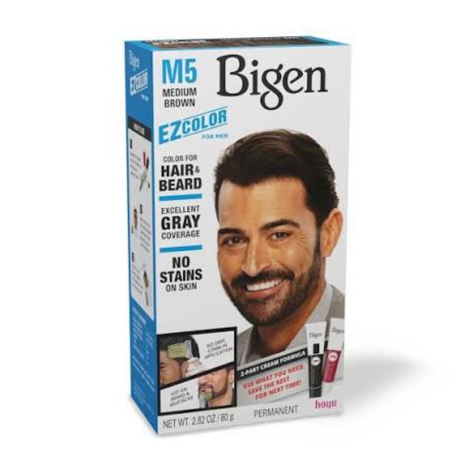 رنگ مو و ریش مردانه بیگن مدل EZ Color (قهوه‌ای متوسط – M5)