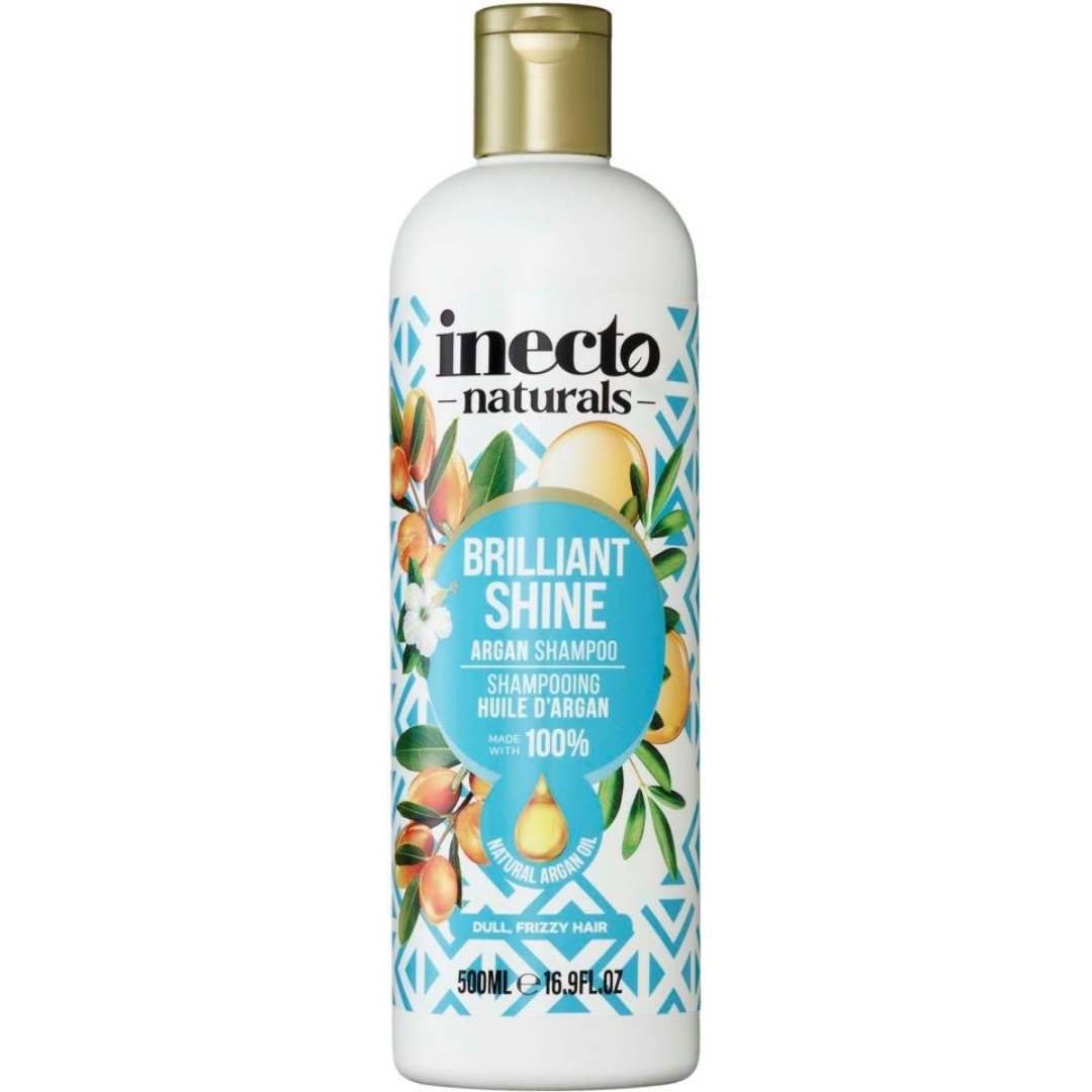 شامپو آرگان درخشان‌کننده و نرم‌کننده مو اInecto Naturals مدل برلیانت شاین (مناسب موهای خشک و وزدار) ۵۰۰ میل
