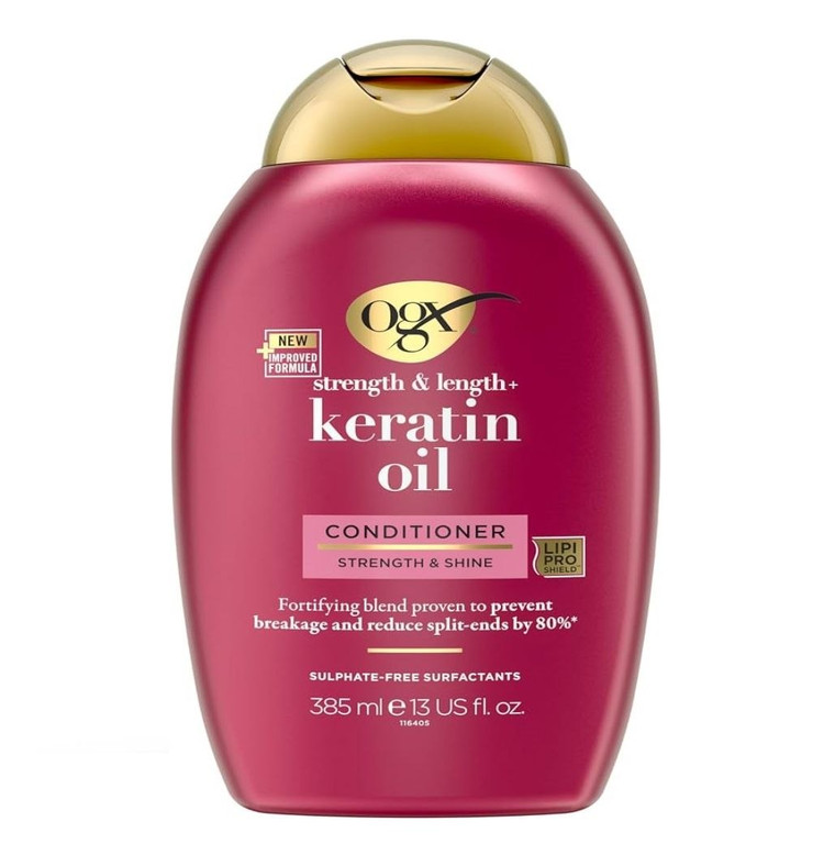 نرمکننده و تقویتکننده مو او جی ایکس ogx مدل روغن کراتین (مناسب موهای آسیبدیده و شکننده) ۳۸۵ میل