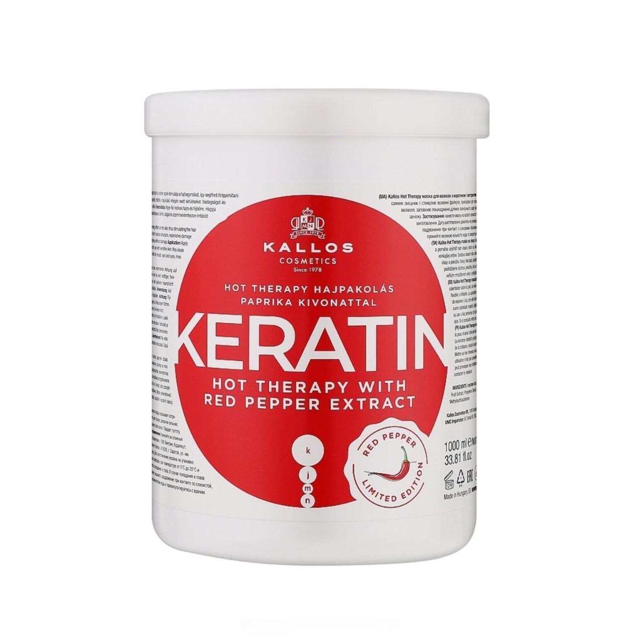 ماسک مو ترمیم کننده کالوس مدل Keratin R مناسب برای مو شکننده حجم 1000 میلی