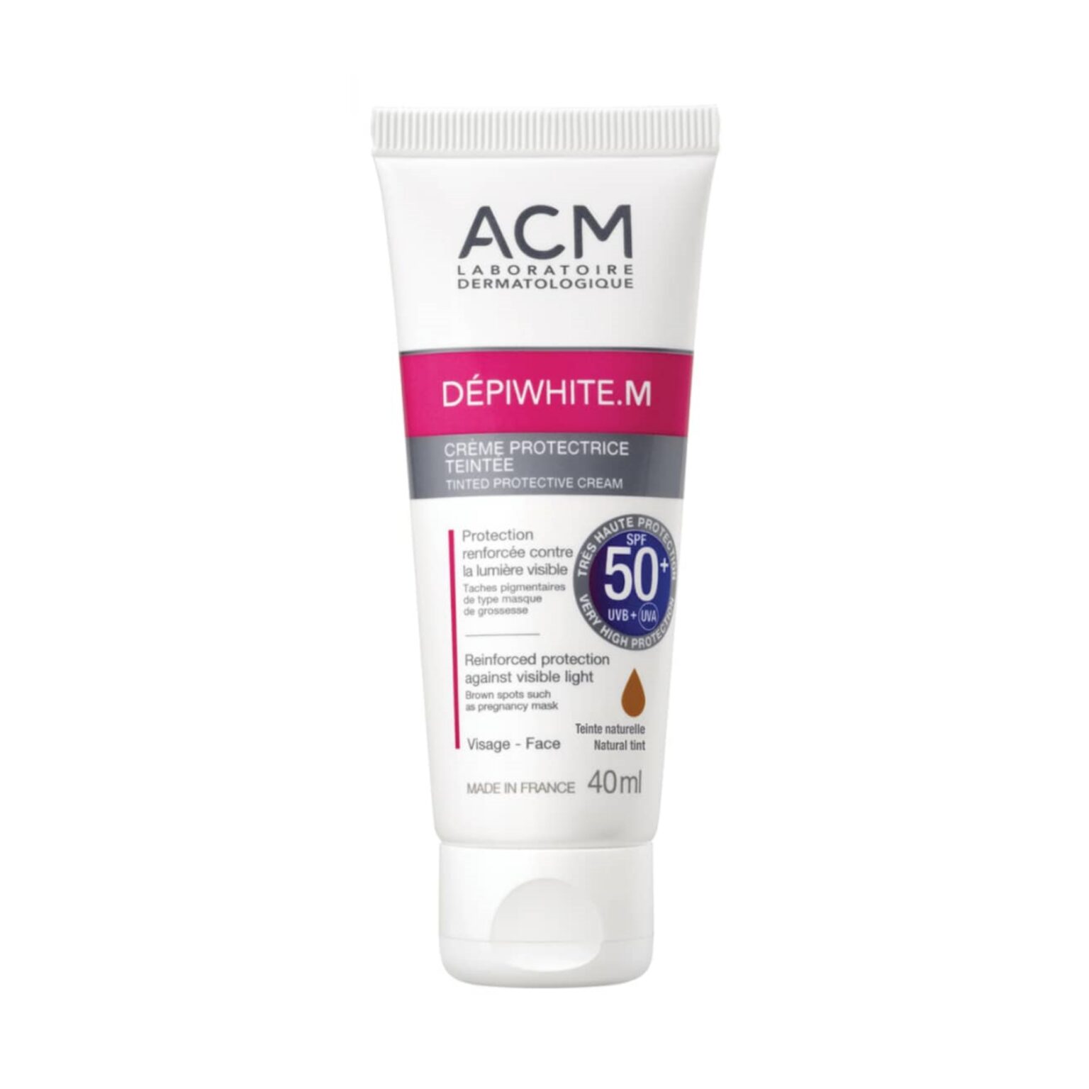 کرم ضد آفتاب رنگی ACM مدل Dépiwhite.M (مناسب لک‌های بارداری – SPF 50+) ۴۰ میل