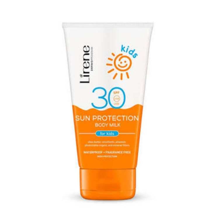 ضد آفتاب و شیر محافظ بدن کودکان لیرن مدل SPF 30 (مناسب پوست حساس کودکان)