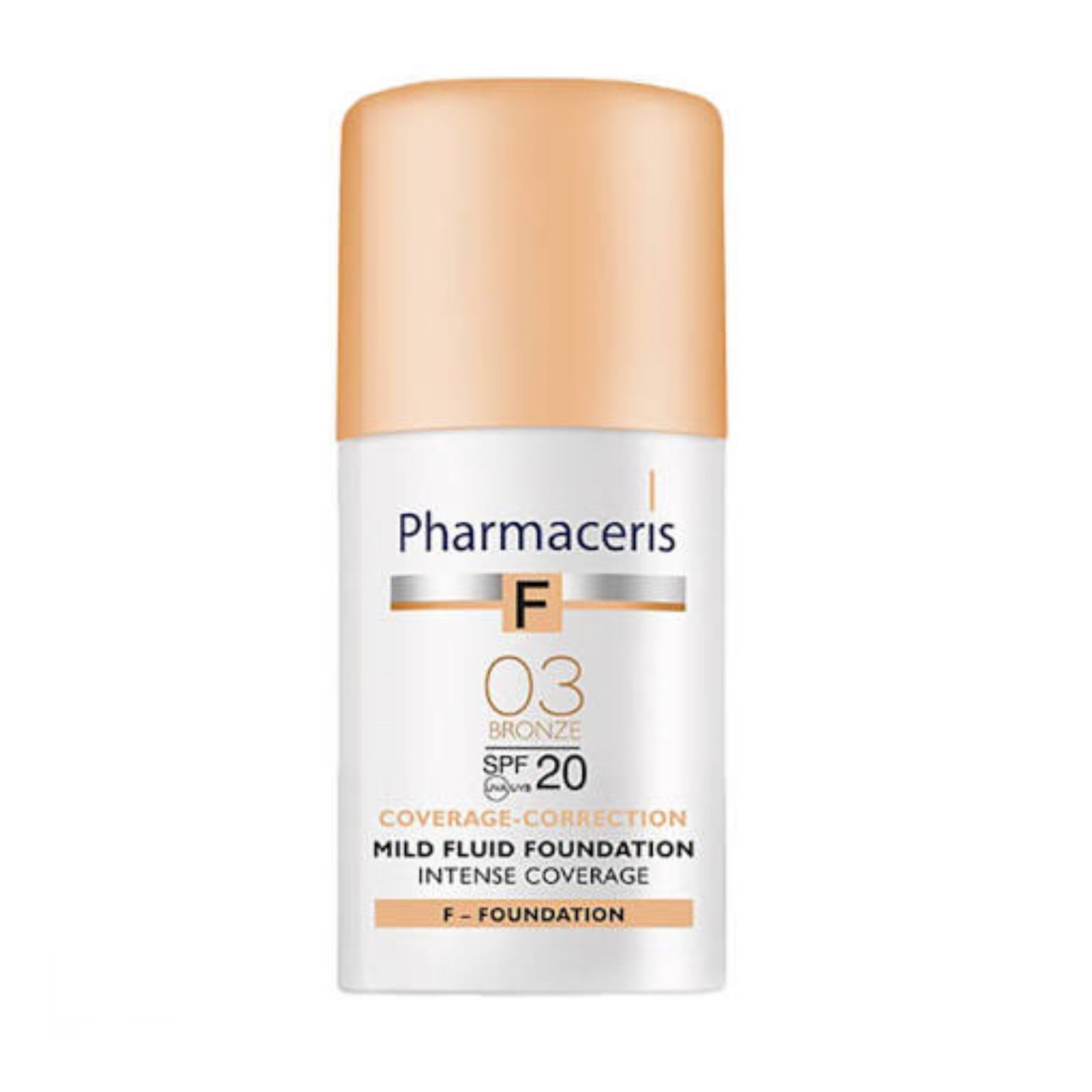 کرم پودر مایع فارماسریز مدل F-Coverage-Correction (رنگ ۰۳ برنز – SPF 20)