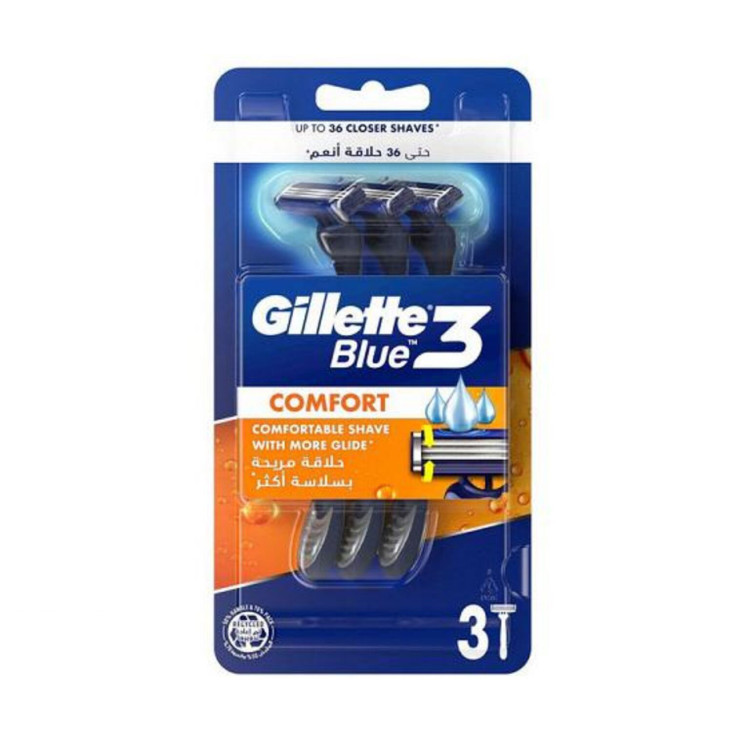 تیغ اصلاح یکبار مصرف ژیلت مدل Blue3 Comfort (بسته ۶ عددی)