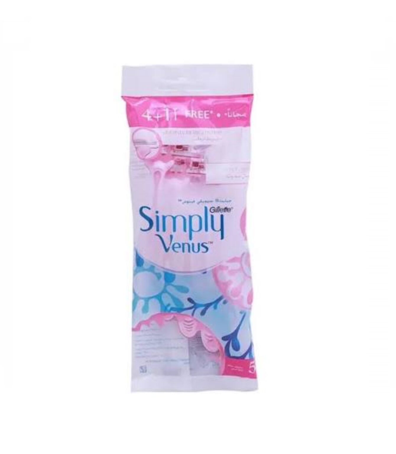تیغ اصلاح یکبار مصرف ژیلت ونوس مدل Simply Venus 3 (بسته ۴ عددی)