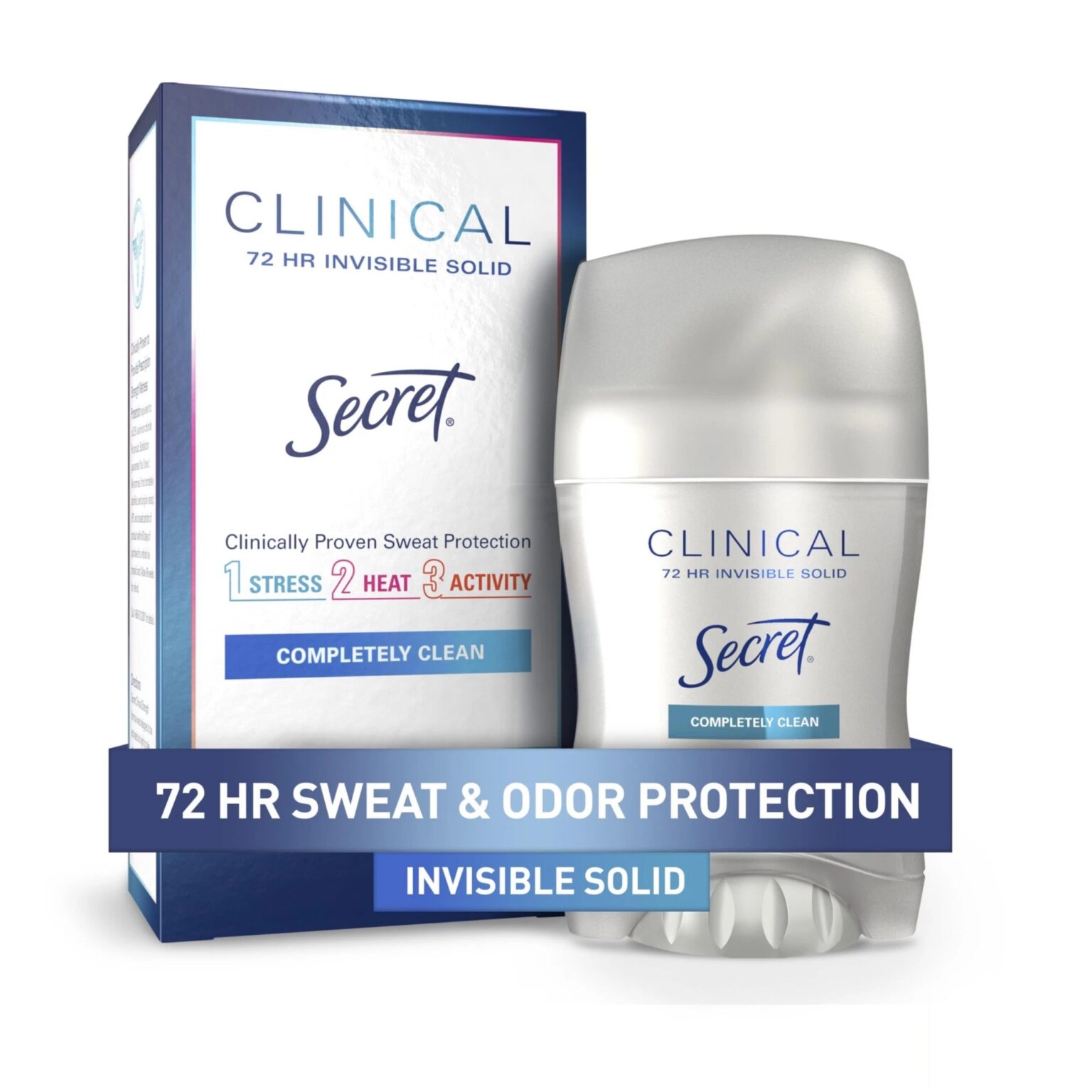 مام ضد تعریق Secret Clinical مدل Completely Clean (۷۲ ساعته – سایز آزمایشی)