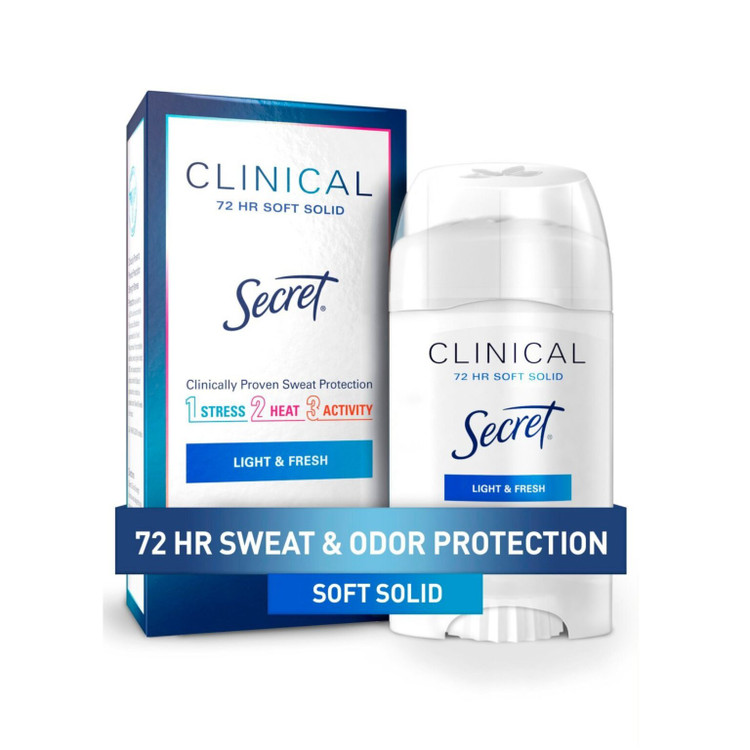 مام ضد تعریق Secret Clinical مدل Light & Fresh (۷۲ ساعته – سافت سالید)