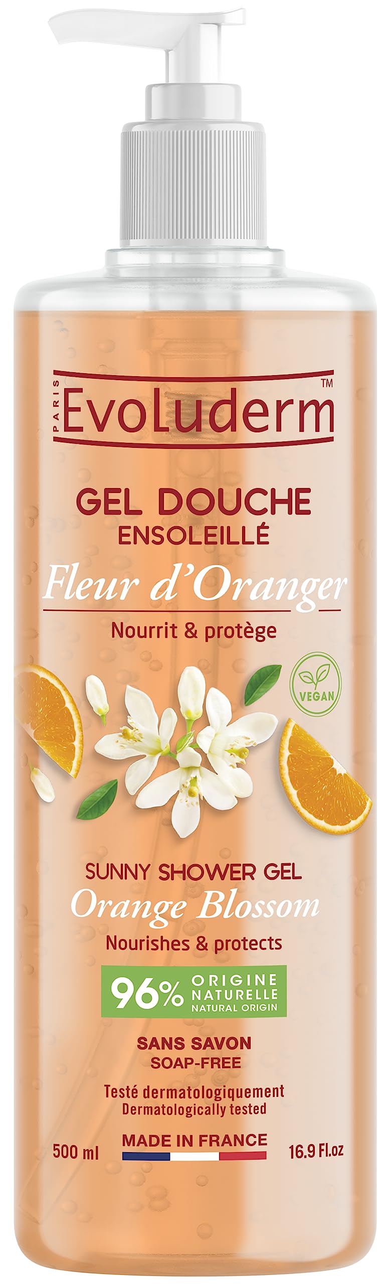 ژل دوش  اولودرم مدل Fleur d'Oranger (شکوفه پرتقال) 500 میل