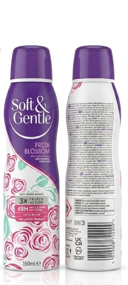اسپری ضد تعریق بانوان سافت اند جنتل مدل فرش بلوسام – ۴۸ ساعته _ 150 میل