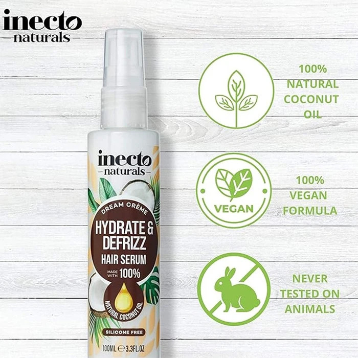 سرم موی آبرسان و ضد وز اینکتو نچرالز مدل Hydrate & Defrizz (با روغن نارگیل ۱۰۰٪ طبیعی) 100 میل