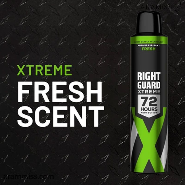 اسپری ضد تعریق و خوشبوکننده آقایان رایت گارد سری Xtreme – محافظت ۷۲ ساعته